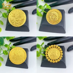 Turkish Coin 24k Gold Plated Ring For Women Dubai Indian Arab Trendy Daily Finger Jewelry Wedding Party Banquet Gifts