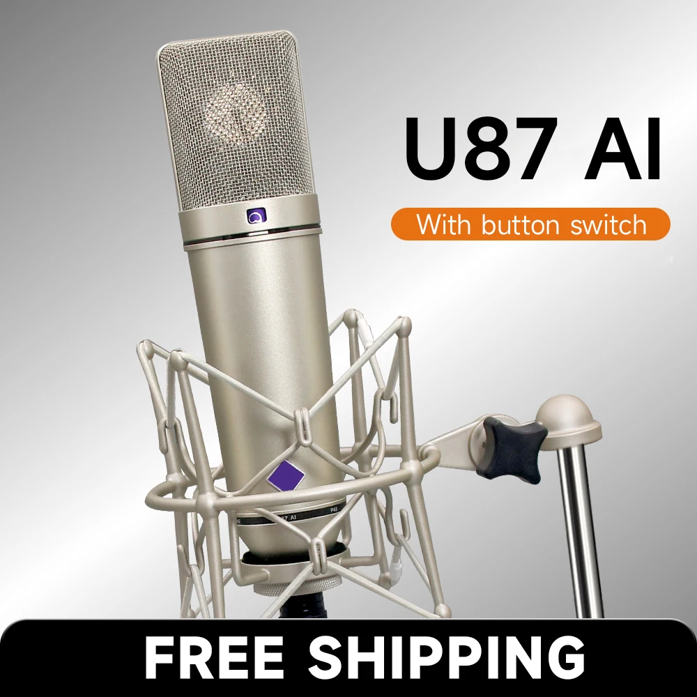 U87 AI XLR condensatormicrofoon Professioneel cardioïde voor thuisstudio-opname Podcasting Voice Over Streaming