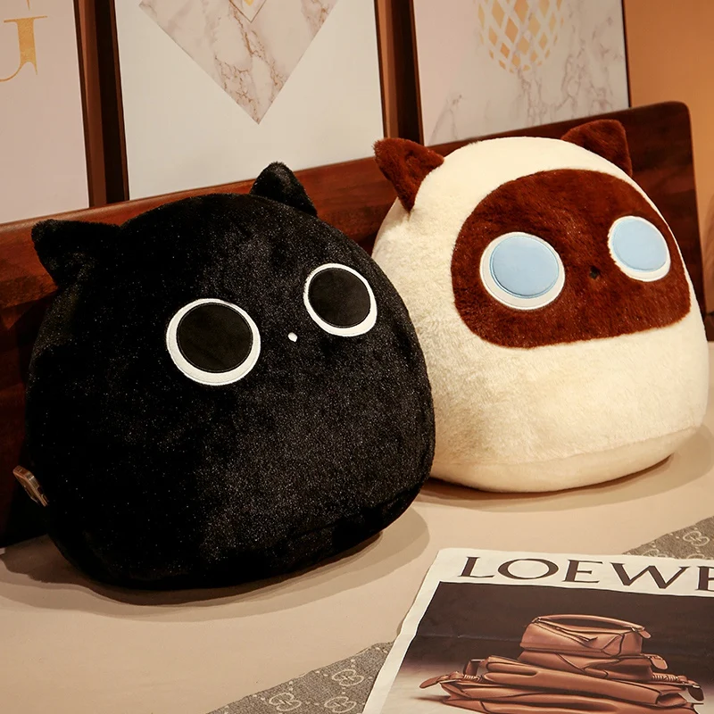 

Cute Cat Plush Toy Round Cat Throw Pillow Stuffed Animal Cat Pillow Cushion Home Decor Kids Toys Birthday Christmas Gift