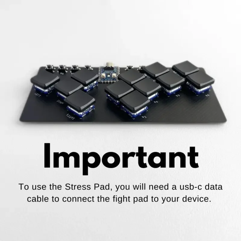 وحدة تحكم ألعاب الإجهاد 12 مفتاحًا، لوحة مفاتيح ألعاب سلكية محمولة مدمجة مع وحدة تحكم RP2040-Zero تدعم البرامج الثابتة GP2040