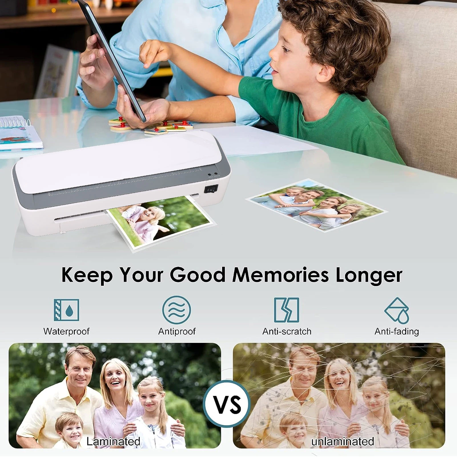 

【New】A4 Laminator Machine Time Saving Safe Prevent Bubbles 4 in 1 Thermal Laminator Machine Strong w/ Corner Rounder for School