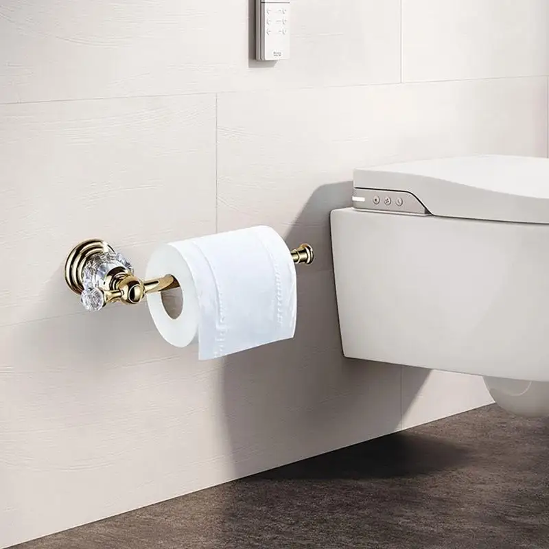 652F Wall Mounted Toilet Paper Rack in Gold Finish for Powder Room Use