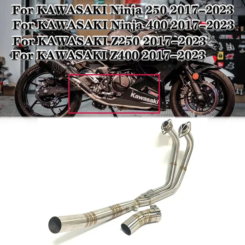 

Slip On For Kawasaki Ninja 400 Z400 Z250 Ninja 250 2017 - 2023 Motorcycle Front Mid Link Pipe Exhaust Escape Moto Full System