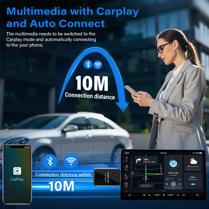 2 in 1 Wired to Wireless CarPl - огляд і ціна Bluetooth Adapter Receiver