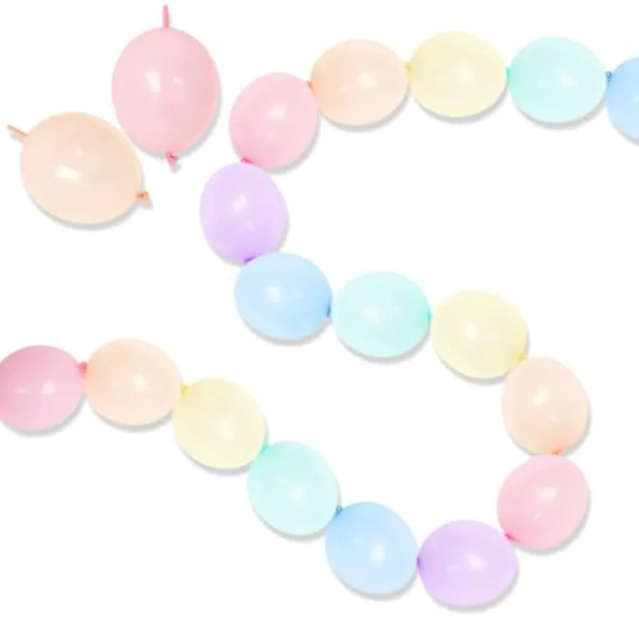 

6 Inch Pastel Linking Balloons, 120Pcs Quick Link Balloons Garland and Arch Kit for DIY Balloon Wall, Pastel Color Balloons Par