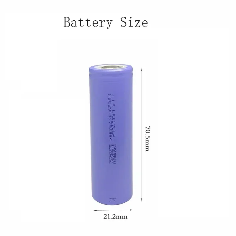 High Power 3.7V 21700 Li-ion Battery 4000mAh 10C Discharge for Electric Screwdriver/Solar Light/EV-Rechargeable Lithium Battery