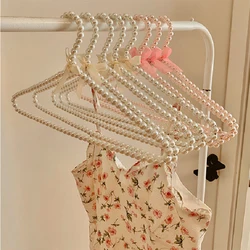 1PC Imitation Pearl Beaded Bowknot Dress Coat Hanger Wardrobe Closet Storage Rack Space Saving Dry Clothing Organizer 40CM