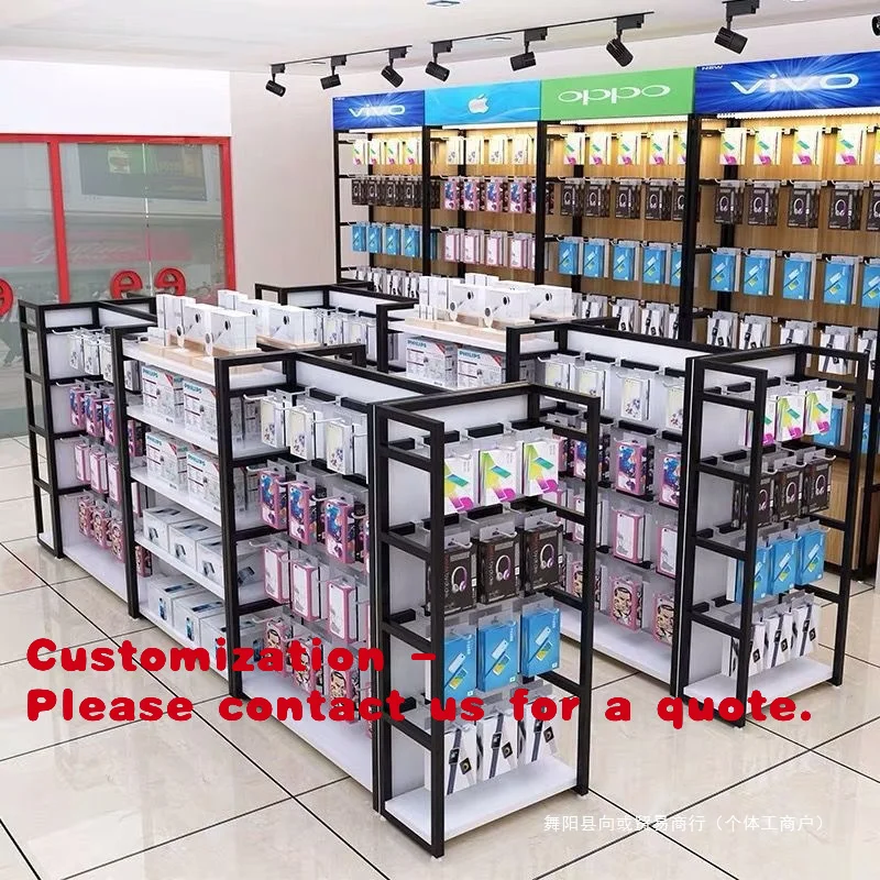 

Многофункциональная полка-стеллаж для супермаркетов и магазинов у дома: настраиваемая, для демонстрации аксессуаров для телефонов, закусок, с крючками, для хранения.