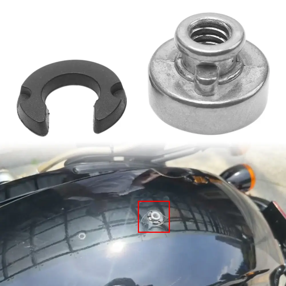 1Pc Fender Seat Nut Kit Metal Construction For Harley Davidson Part Number 59768-97 Features Die Cast Nut Nylon Retaining Washer