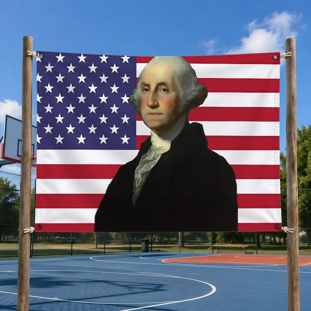 Vintage American Founding Fathers Flag Tapestry Outdoor Decor Flag Decorative Home Objects Barber Shop Decoration Garage