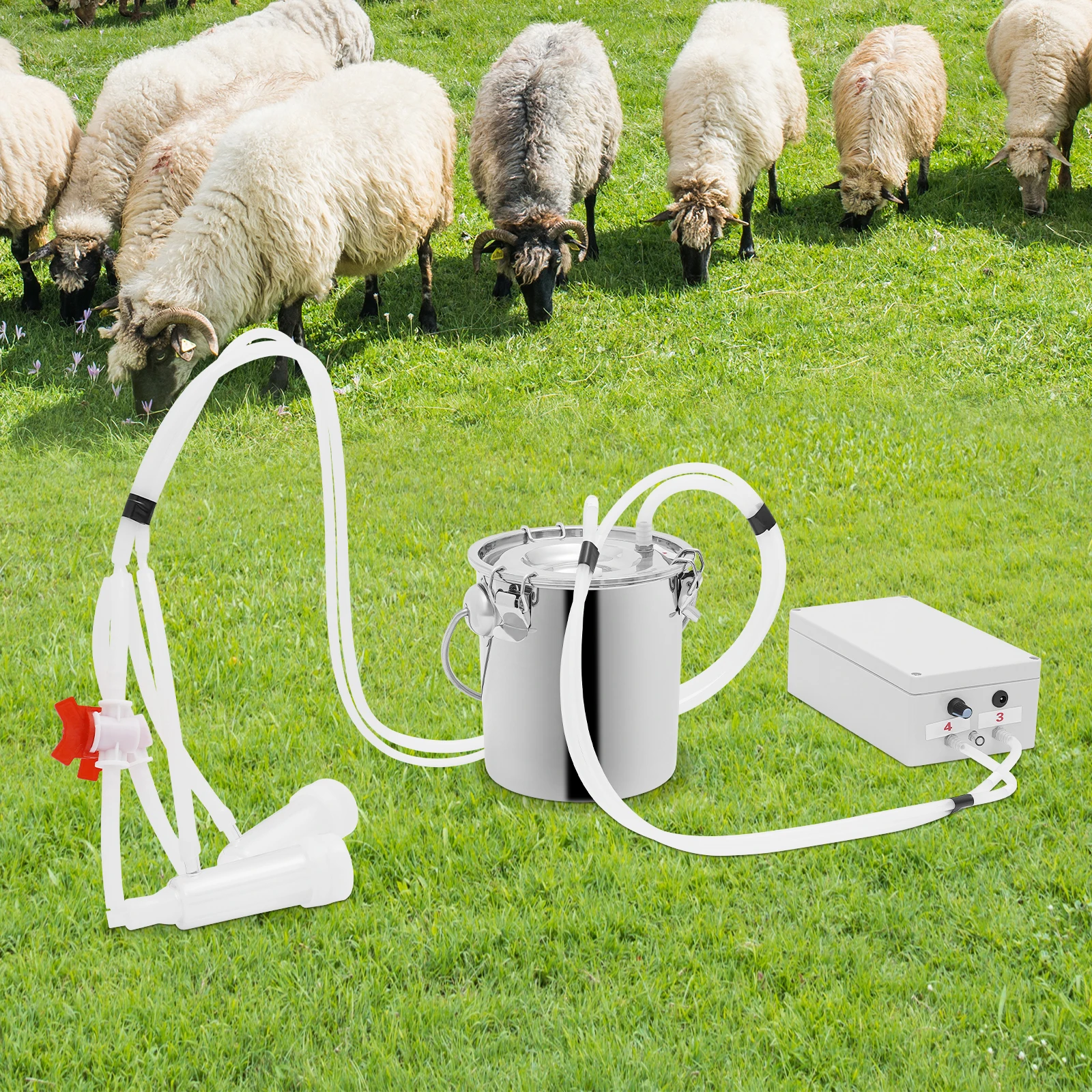 

3L/5L/10L/14L Automatic Milking Machine, 2-in-1 Stainless Steel Vacuum Milking Machine, Electric Milking Machine Bucket