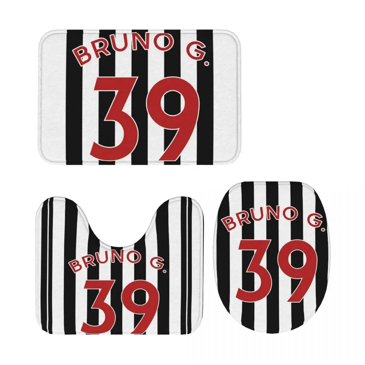 

Bruno Guimaraes 39, НОВИНКА, 3-х предметный коврик для ванной, набор для ванной комнаты, крышка для унитаза, домашний декор, нескользящий ковер, напольный коврик