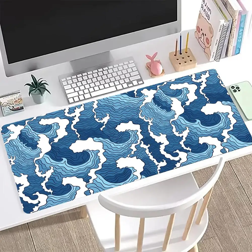 

Черный настольный коврик Great Wave, коврик для мыши, японский художественный коврик для мыши, резиновый коврик для мыши, коврик для стола, коврики для ПК, 900x400, офисные аксессуары