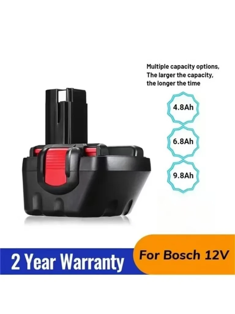 

Аккумулятор NI-MH 4.8Ач 6.8Ач 9.8Ач для шуруповерта Bosch 12В PSR BAT043 BAT045 BAT046 BAT049 2607335273 2607335274 18650