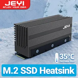 Radiator SSD JEYI M.2 2280, w pełni aluminiowy radiator konwekcyjny NVMe NGFF Heavy Duty, pasywna chłodnica z płetwami, 35 ℃   Zwolnij maks