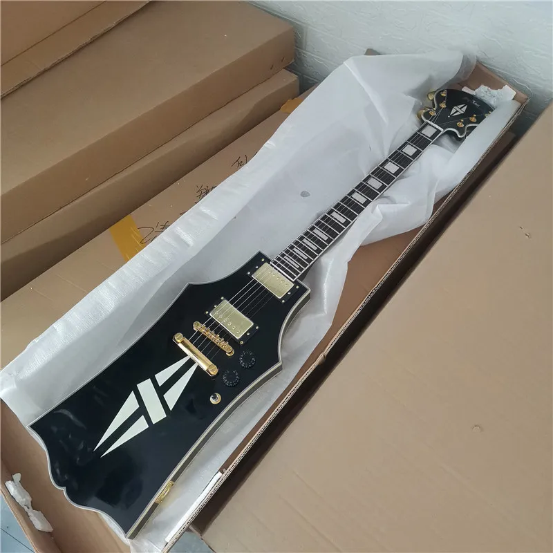 

Special Shaped BJ black Electric Guitar, Mahogany Body Rosewood Fingerboard Tune-O-Matic bridge BJ201