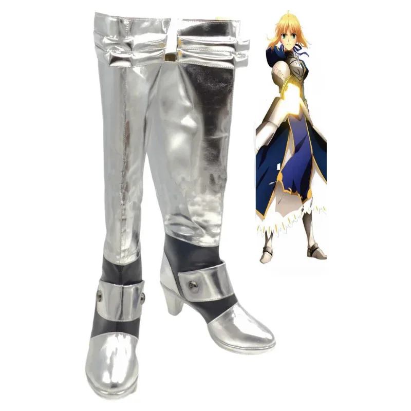 

qq28LQFate Stay Night Saber Boots Cosplay Shoes Custom Made