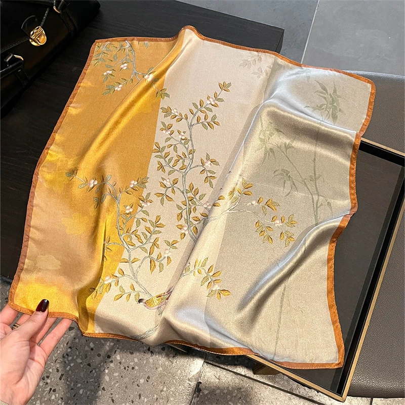 

Роскошная шаль 2025, квадратный шарф из 100% натурального шелка, женский дизайнерский шейный платок с цветочным принтом, женский хиджаб, бандана, повязка на голову