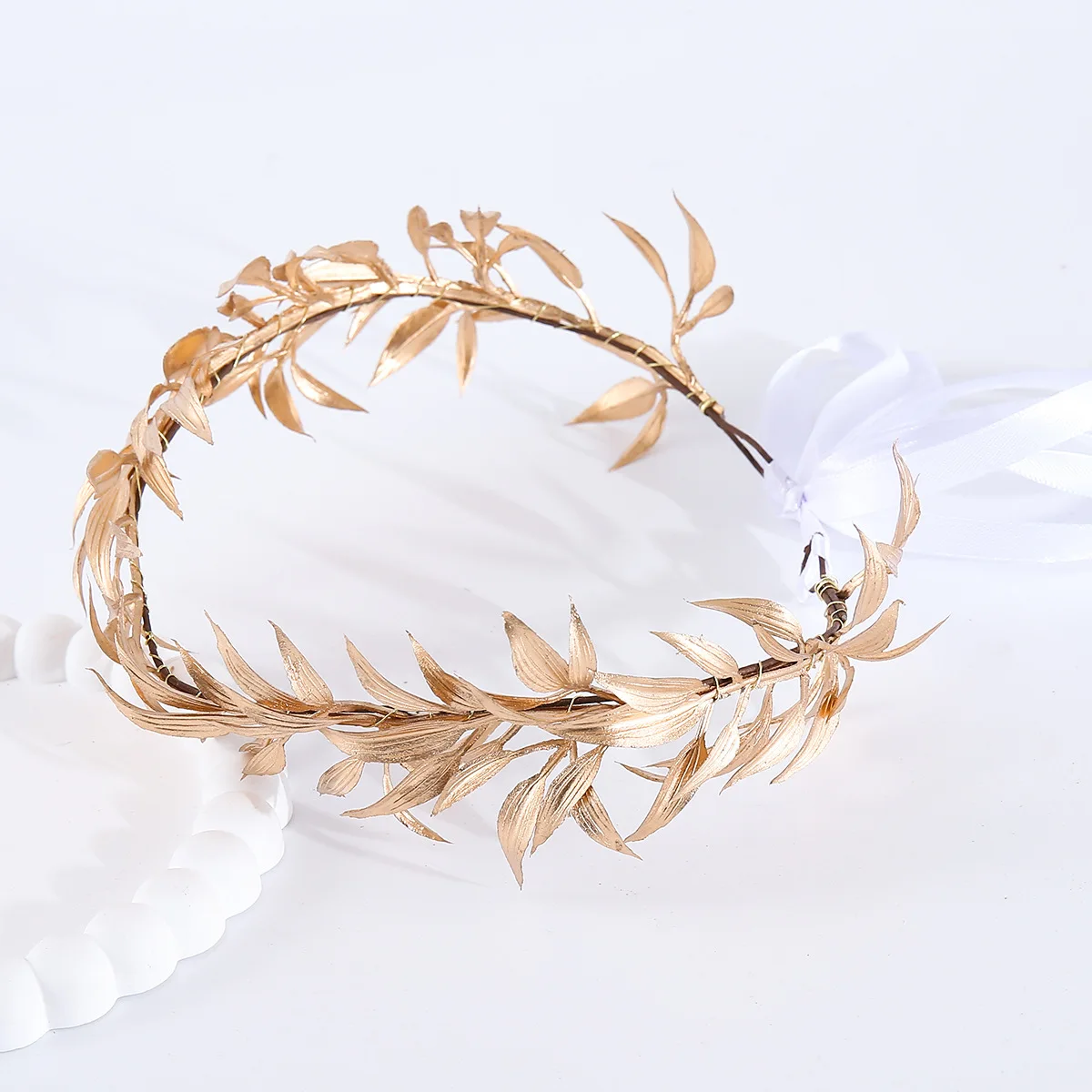 أوراق ذهبية تاج الزفاف جارلاند الباروك موضة ريترو اليدوية تاج الشعر حفلة الأفلام والتلفزيون الديكور صور الدعائم #2