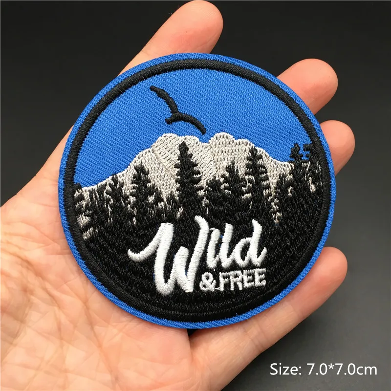 Parches bordados aventura montaña océano rayas – Insignia para ropa - imagen 5