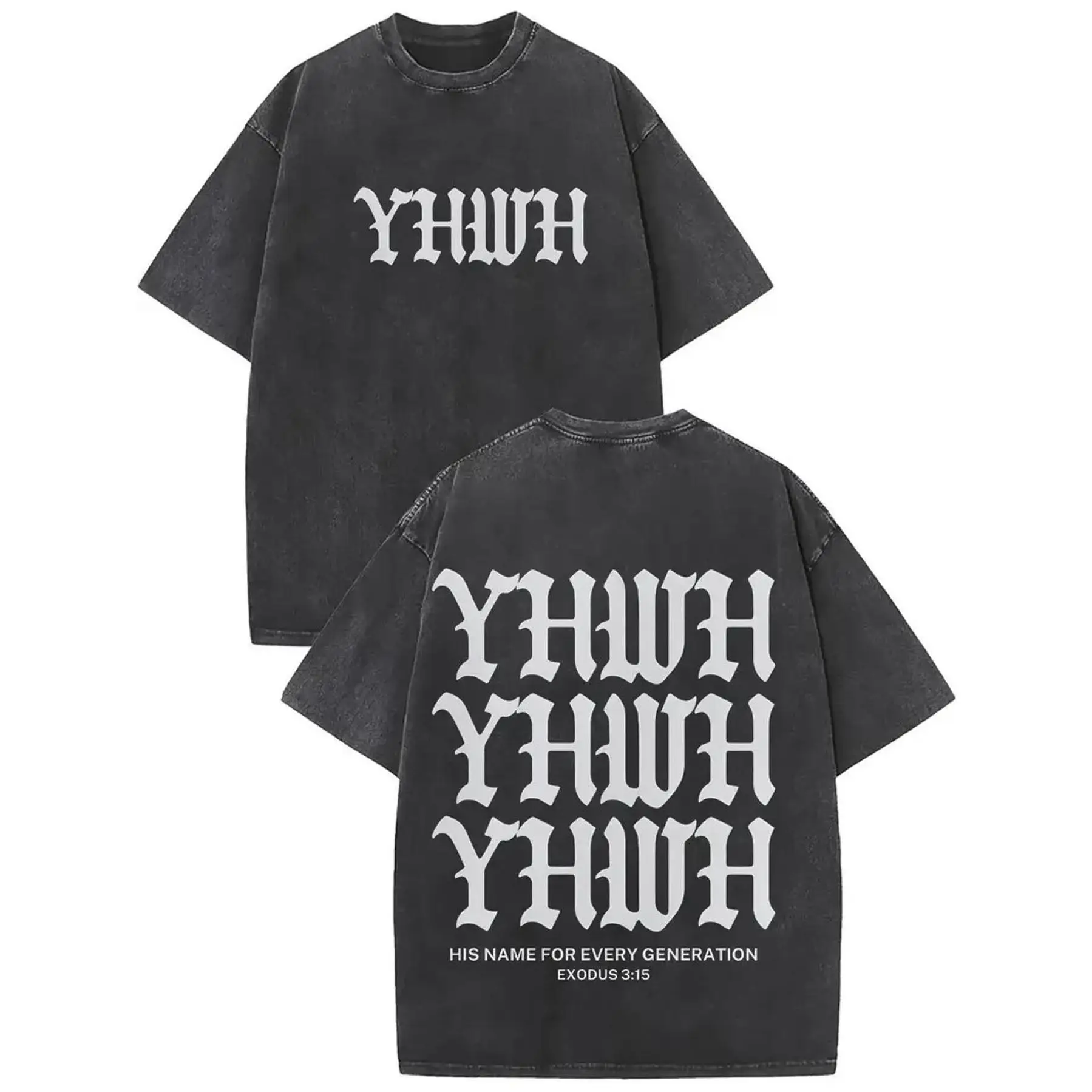 

"YHWH T-Shirt for Women | Christian Faith Bible Verse Graphic Tee | Vintage Washed Religious Gift | Psalm 135:13 Top"
