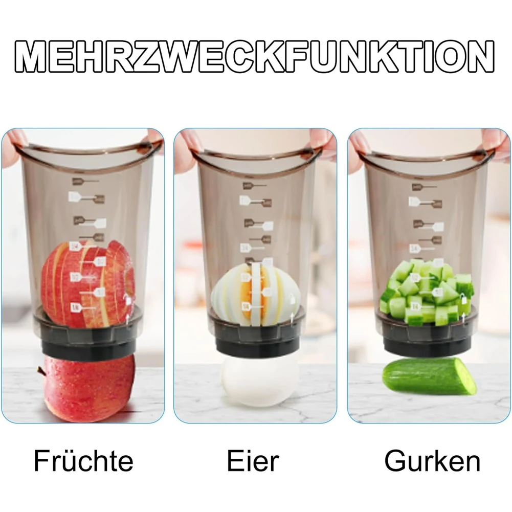 A7THK-Dishwasher Safe, Kitchen Aid Compatible Fruit Cutter Cup With Removable Stainless Steel Blade, Egg Cutter Tool