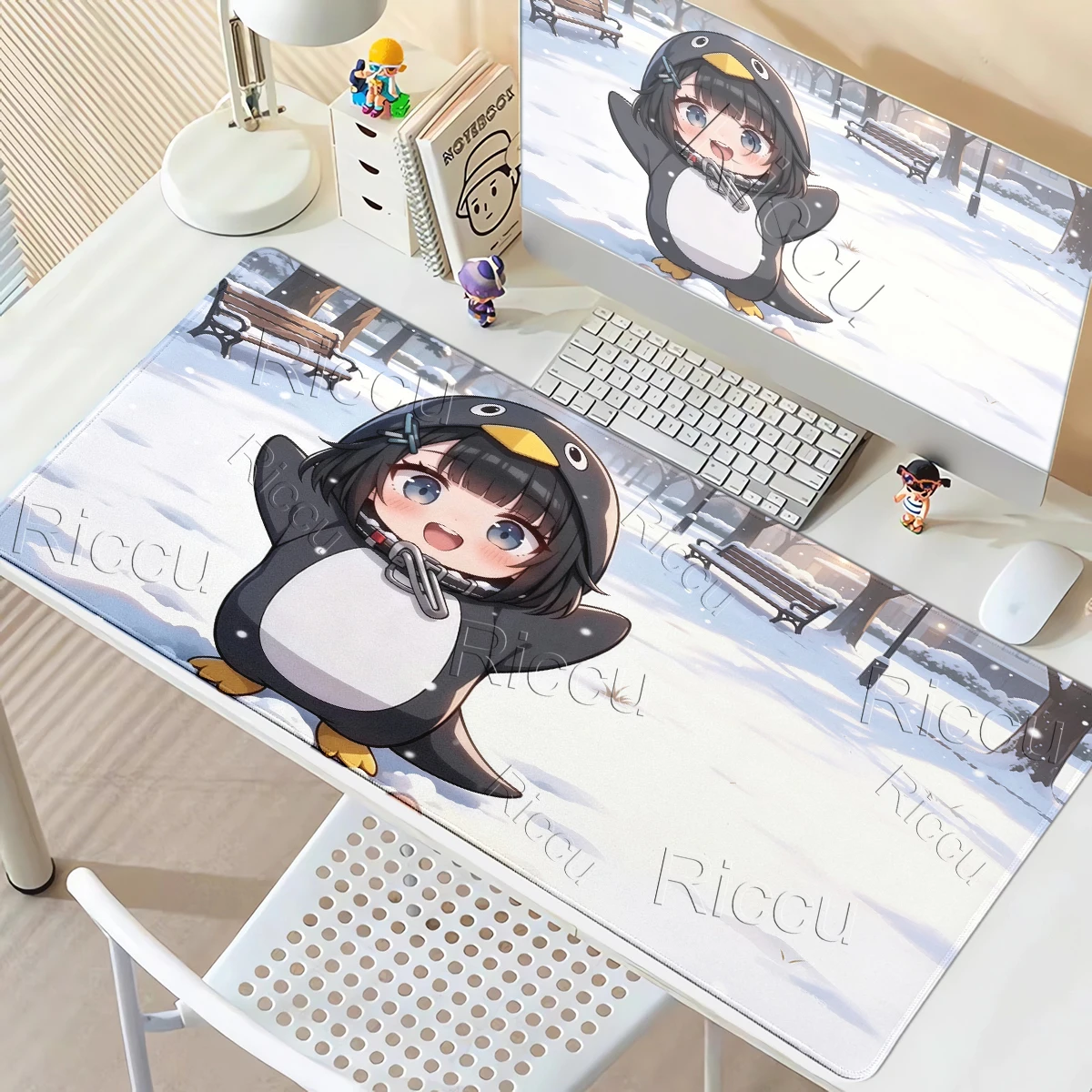 Kawaii Gugu Gaga Mouse Pads For Office Gaming  Keyboard Professional Mousepad Non-Slip Base Large Stitched Edge Gamer Pretty Mat