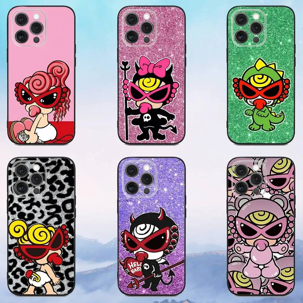 

Phone Case For iPhone 16e,16,15,14,13,12,11,Pro,X,XS,Max,XR,Plus,Mini H-Hysteric M-Mini Soft Black Cover