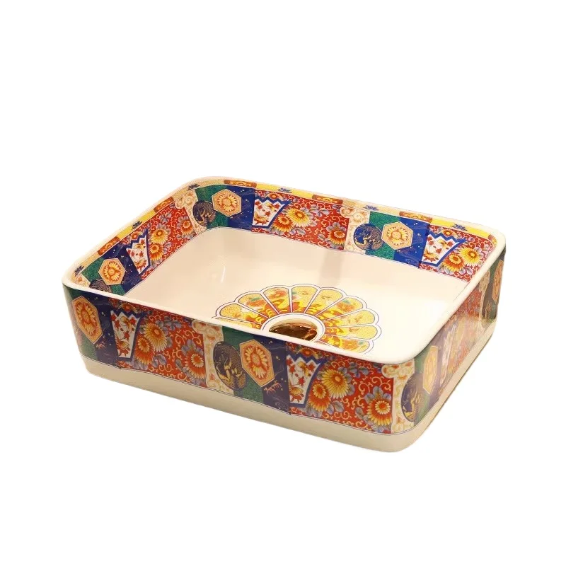 

Американская ретро настольная раковина маленького размера, керамическая раковина, старинная домашняя раковина для ванной комнаты