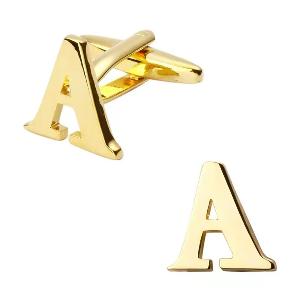 Titanium steel cross-border  English letters A B C G H Y X Z glossy men's cufflinks manufacturers wholesale creative French shir