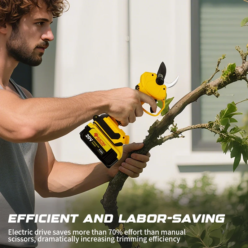 Бесщеточный электрический секатор 55 мм для Dewalt, аккумулятор 20 В, аккумуляторные фруктовые деревья, бонсай, резак для обрезки ветвей, электрические ножницы