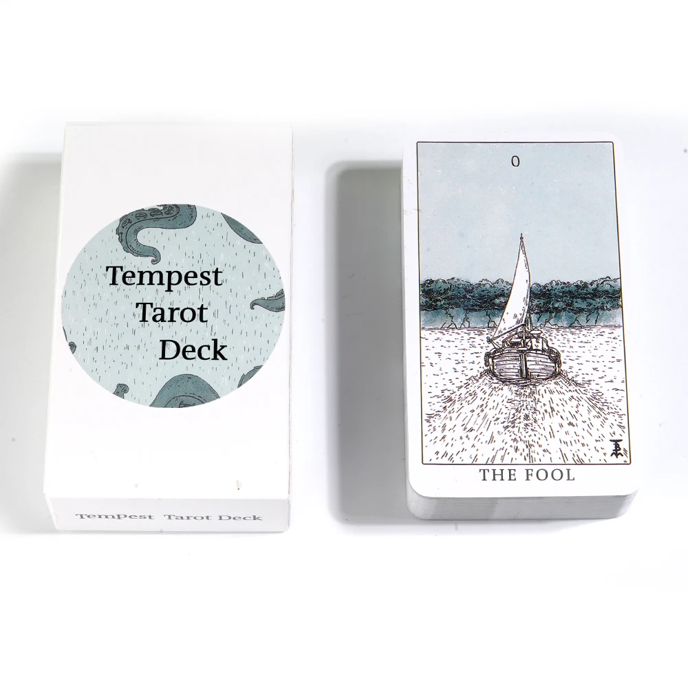 78 Cards Tempest Tarot Deck Blue Tarot Sea Tarot Nautical Tarot Beginner Indie Tarot Cards Mythical Tarot