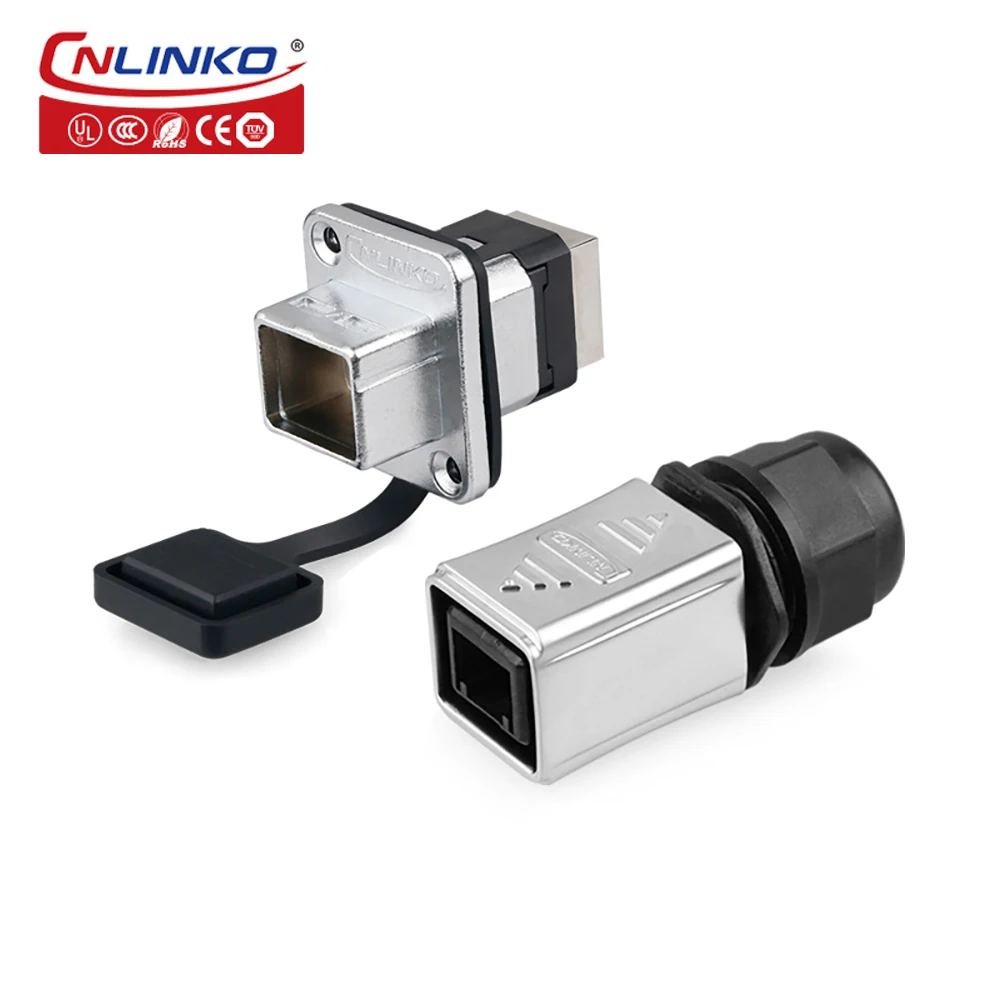 Konektor wanita, IP67 Cat5 RJ45 tahan air plug ke RJ45