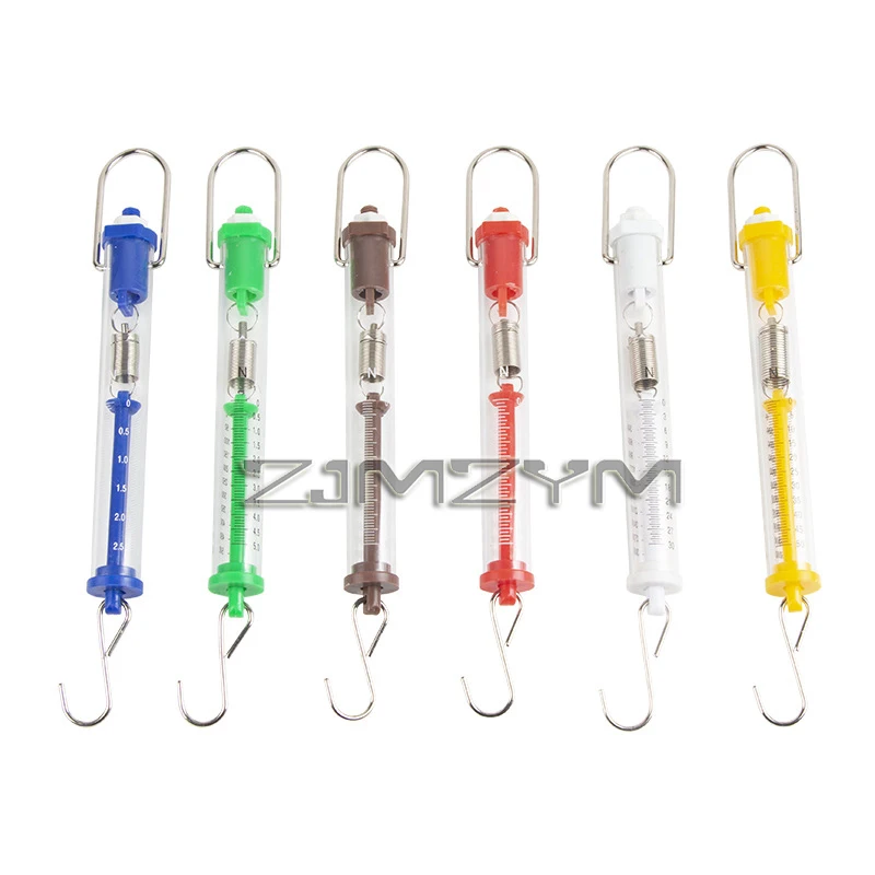 Practical Newtons Spring Scale Tubular Dynamometer 2.5/10/20/30/50N Newton Force Gauge Physics Teaching Lab Equipment