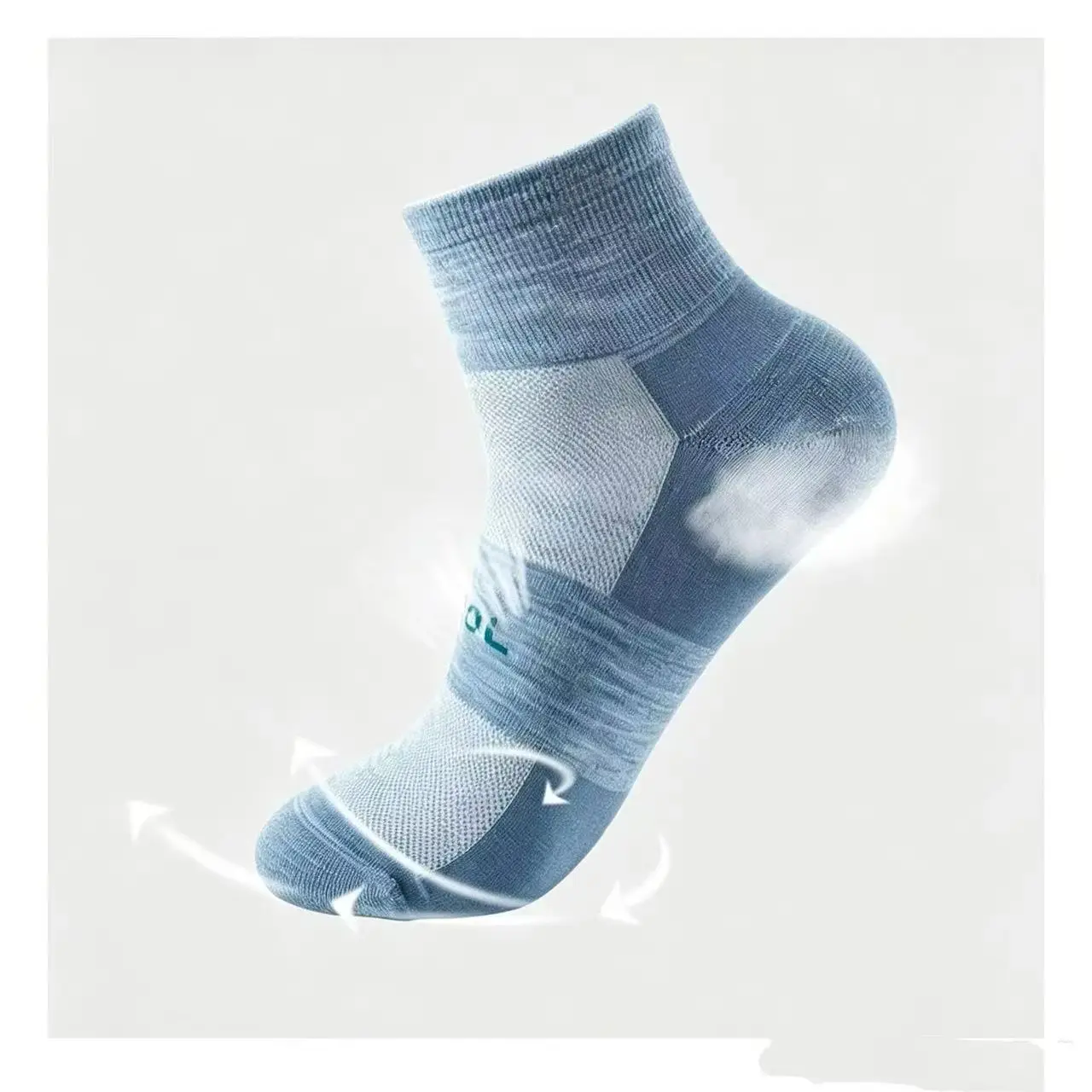 70% Merino Wool Sock  4 Pairs Men Women Socks Low Cut Breathable Comfort Fit Thin for Running Cycling & Skiing Socks