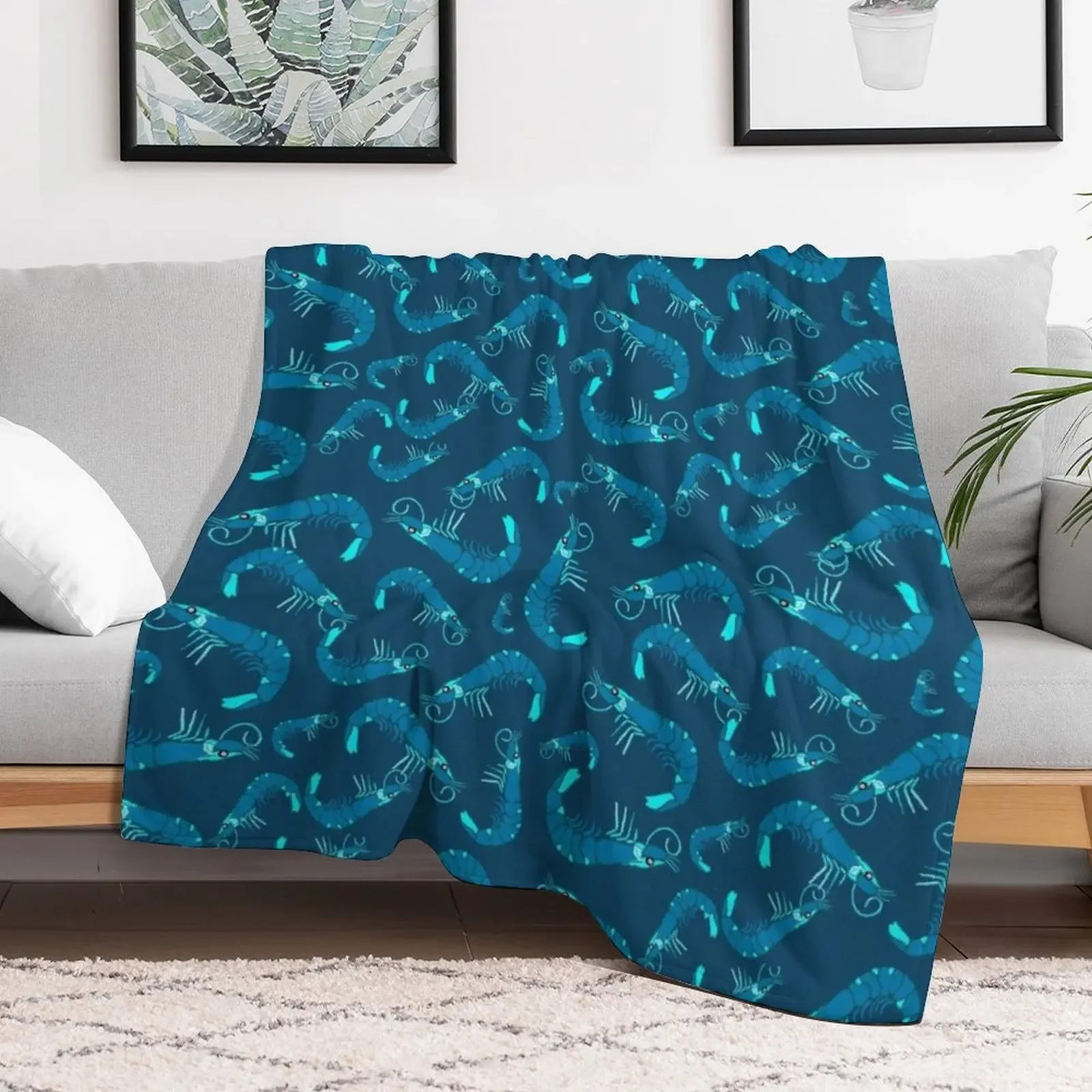 Neon shrimp Throw Blanket Modern Design Soft Blanket for Home Decor