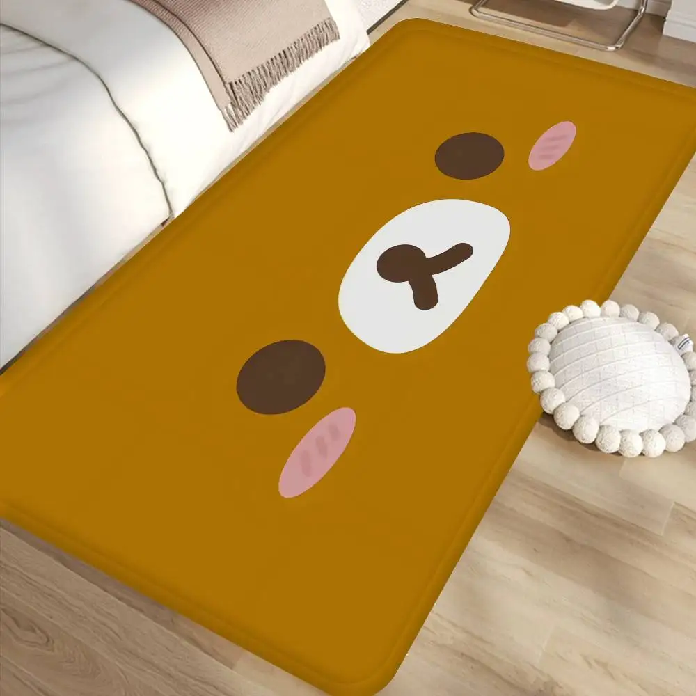 Cute Cartoon R-Rilakkuma B-Bear Kitchen Mat Kids Room Bedroom Decoration Balcony Anti-Slip Doormat Living Room Alfombra