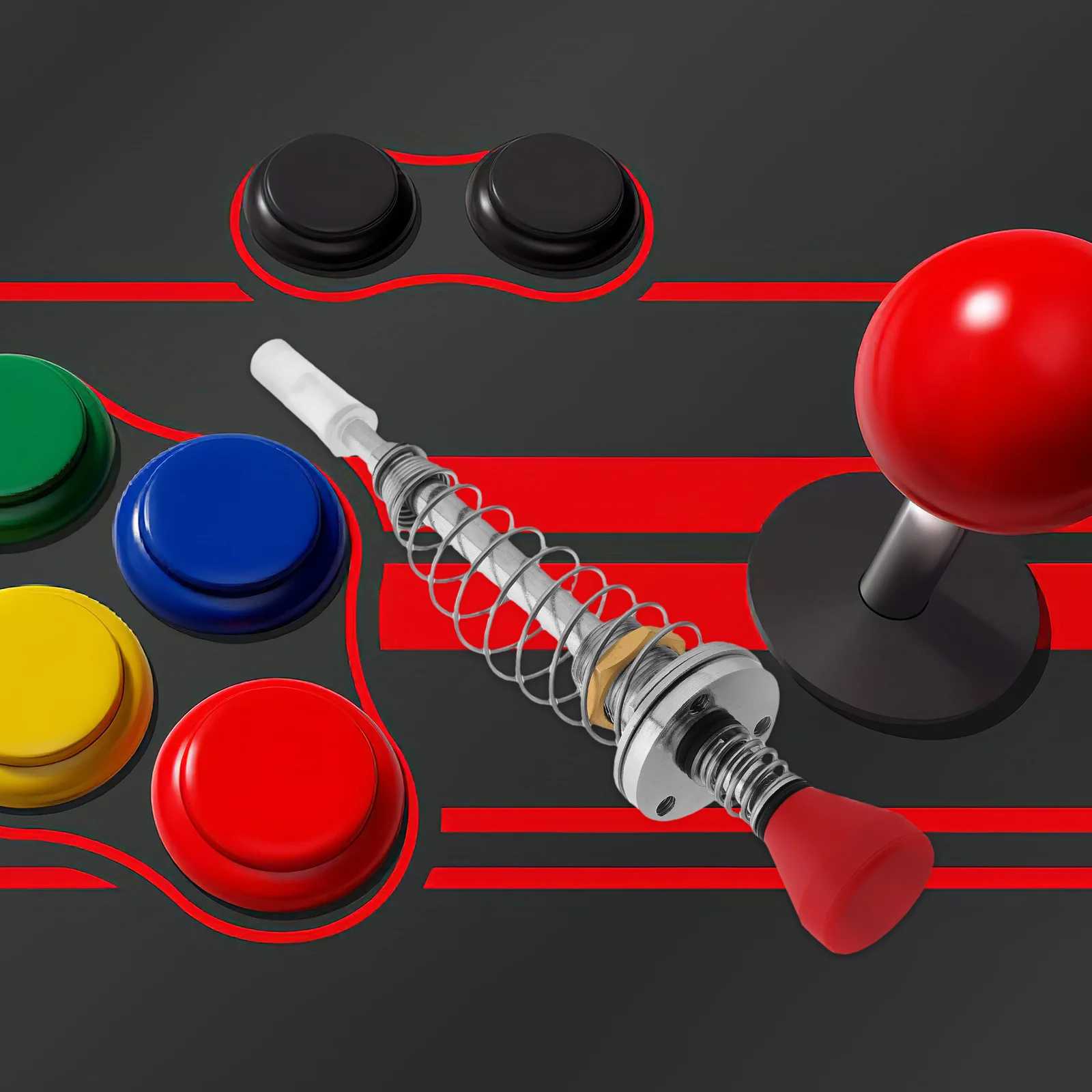 Maschine Stange Langlebig Legierung Kopf Großen Griff Stabile Federbelastete Mechanismus Für Arcade-Spiel Maschine Flipper Shooter Teile Spiel