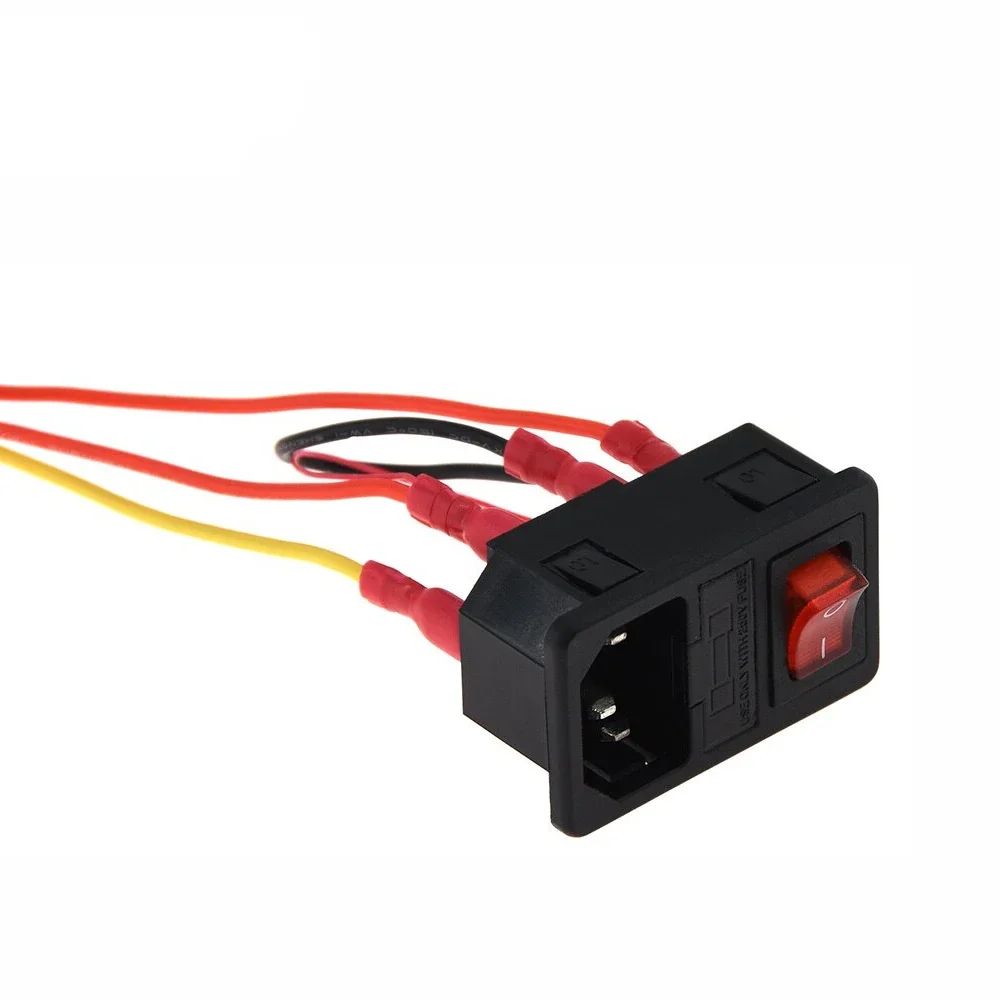 LED 220 فولت الروك التبديل 15A الصمامات أنثى ذكر مدخل موصل قابس 2 دبوس المقبس جبل مربع/قارب على شكل وحدة تبديل الطاقة الأسود