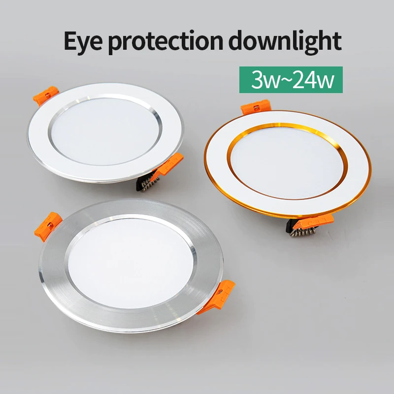 

Round LED Ceiling Light Recessed Panel Light Indoor Lighting Warm/Cold White 3W 5W 7W 12W 15W 18W 24W AC220V