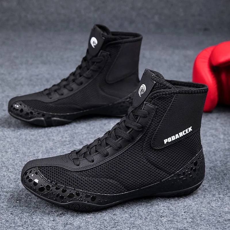 

Professional Wrestling Shoes Men Black Gray Boxing Shoes Man Breathable Fighting Shoes for Mens Gym Training Shoe
