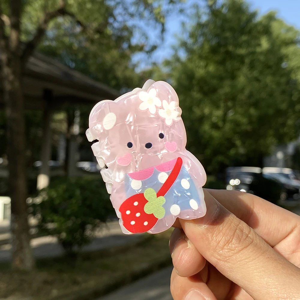 New Acrylic Cartoon Animal Pattern Crab Clamp Hairpin Women\'s Girls Korean Bear Dog Rabbit Hair Clip Claw Accessories Tool