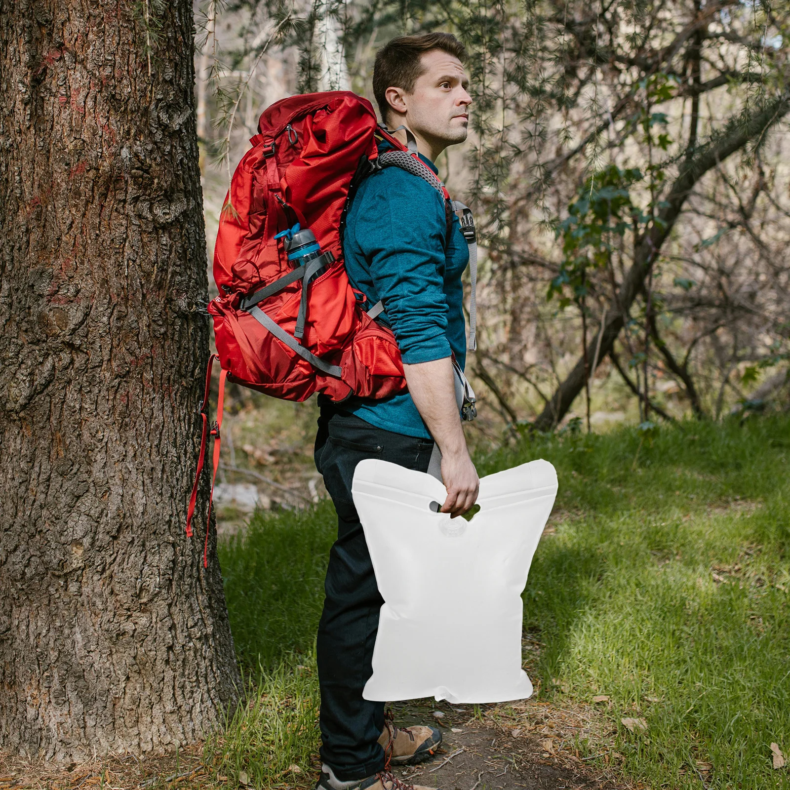 

Outdoor Shower Bag for Camping Portable 20L Foldable Water Container with Showerhead Lightweight Camp Accessory Travel Shower