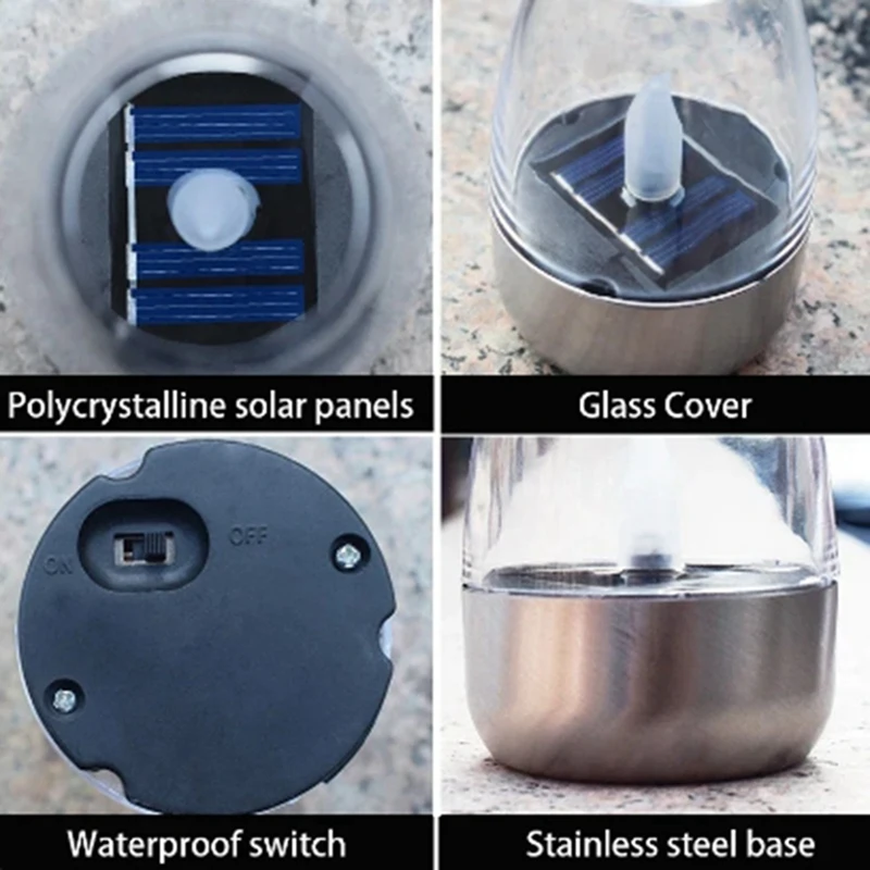 Solar Candle Light Outdoor LED Lawn Deck Halloween Decoration Night Light Waterproof Garden Solar Light