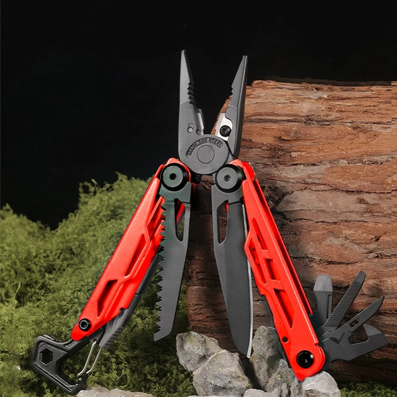 DKShadow Multitool Camping Pliers with Emergency Whistle -8 Color Compact Outdoor Tool, Suitable for Hiking and Camping