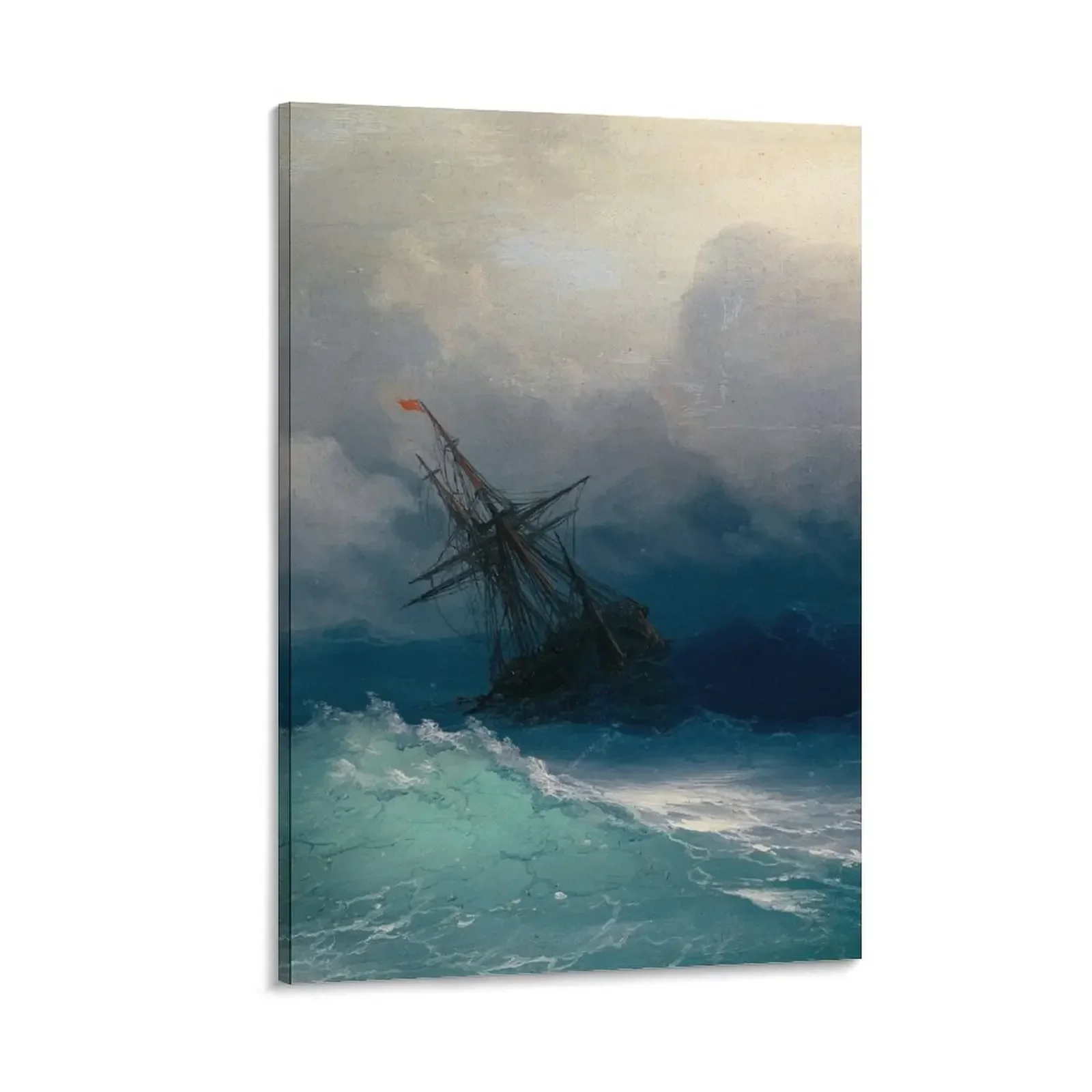 

Ship on Stormy Seas by Ivan Aivazovsky Canvas Painting Wall posters Decorative painting for bedroom