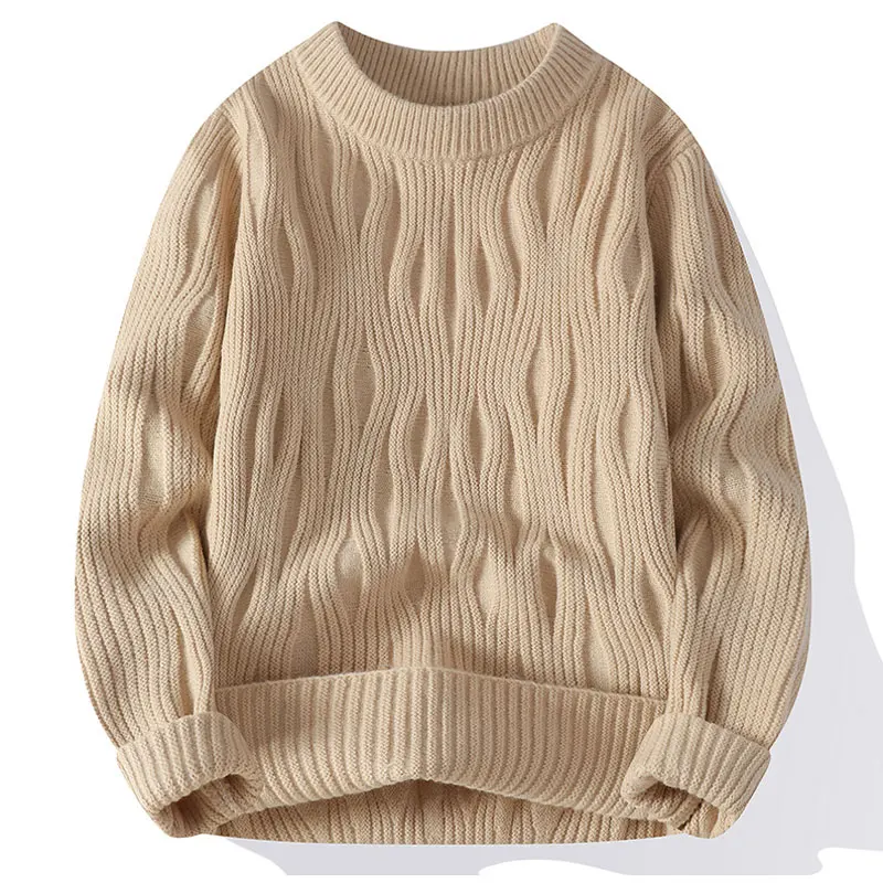 

Thiened f-High Collar Men's Knitted Sweater Autumn Winter New Sle Overhead Warm Woolen irt Loose Fit Daily Wear