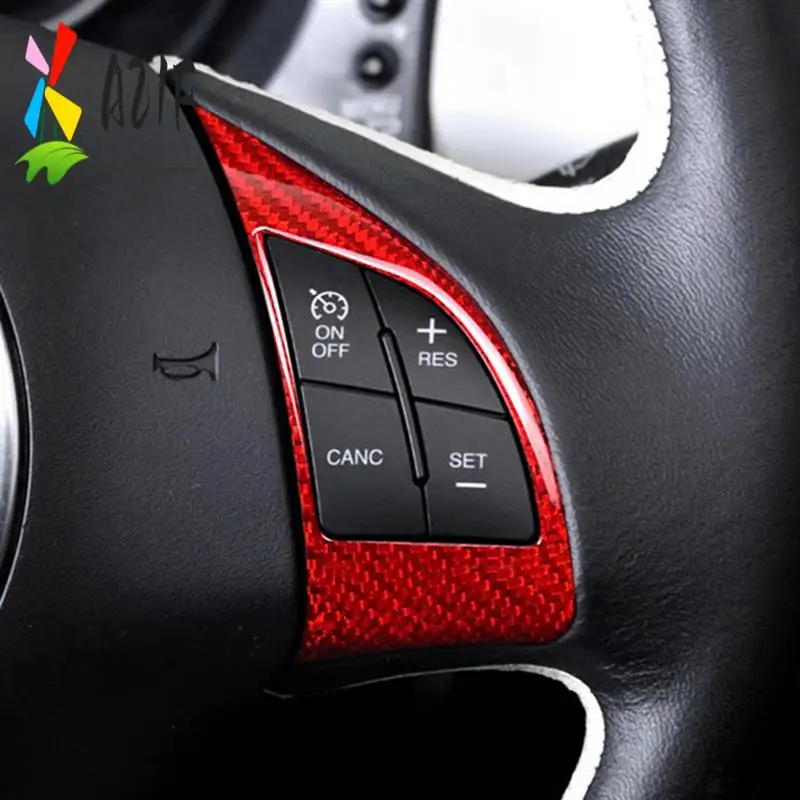 

A21F-наклейка из настоящего твердого углеродного волокна для Fiat 500 Abarth 595 2010-2015, кнопка рулевого колеса автомобиля, внутренняя отделка