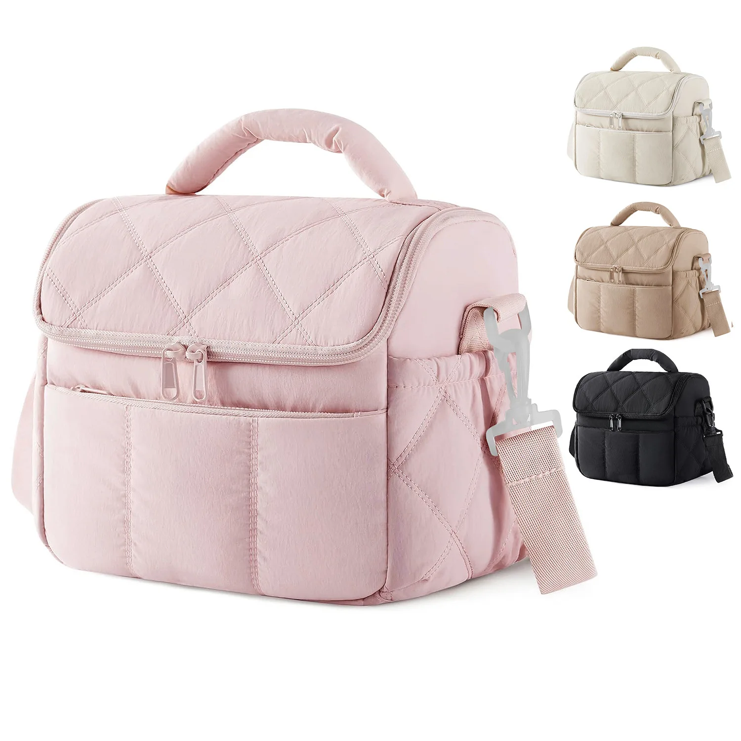 Lightweight Soft Insulated Cooler Bag Leakproof Crossbody Lunch Bag Travel Office Food Storage Pouch