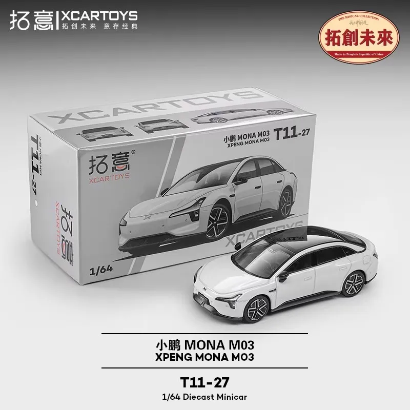 

Модель автомобиля XCARTOYS 1/64 T11-27 Xiaopeng MO3, фиолетовый седан, серия реплик, детские рождественские подарки, игрушки для мальчиков
